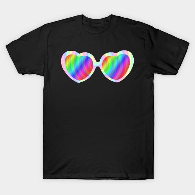 Spiral Hypnotize Heart Sunglasses T-Shirt by Art by Deborah Camp